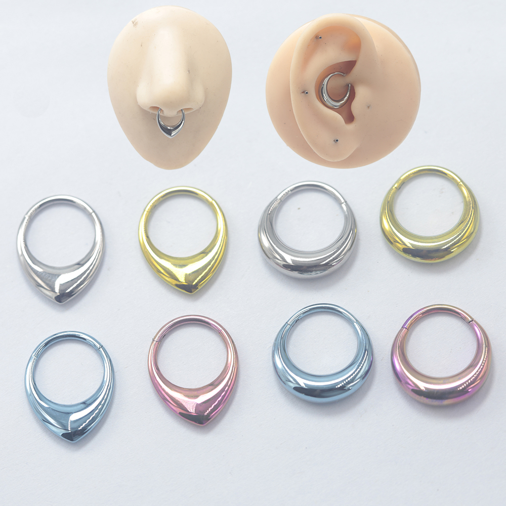 Clicker Ring Seamless - Anodized Titanium Septum Clicker Hinged Segment
