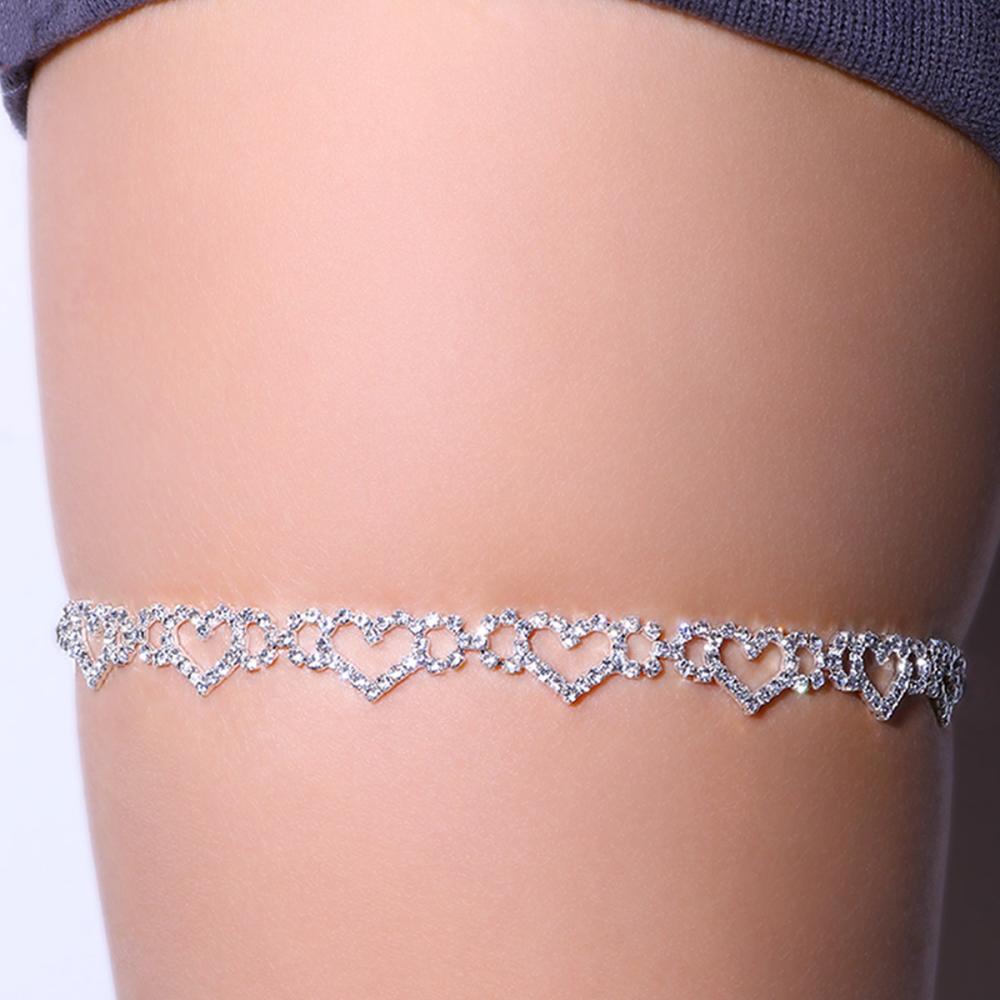 Body Jewelry Leg Chain - Sexy Rhinestone Heart Leg Garters Belt