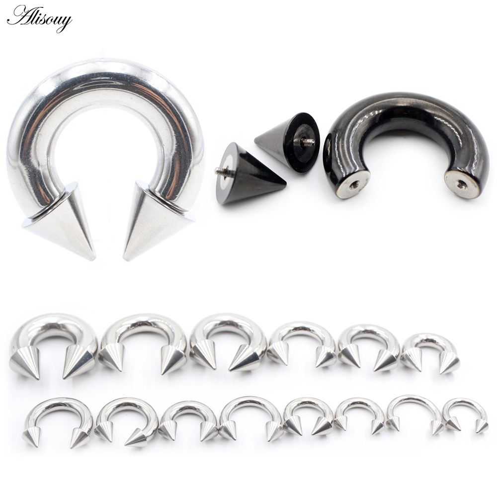 Body Jewelry Septum - Alisouy 1PC Steel Black Spike Nose