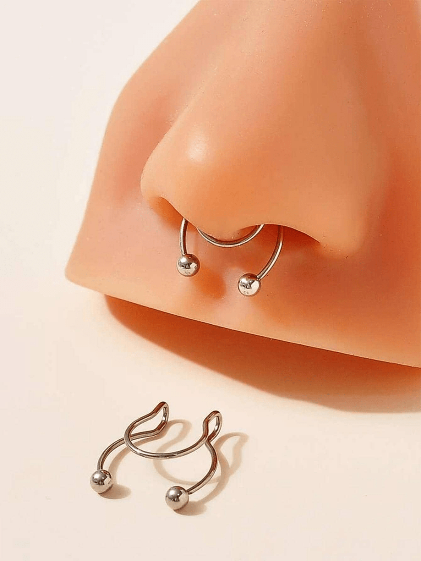 2pcs Stainless Steel Clip-On S - Body Jewelry Septum のレビューと価格