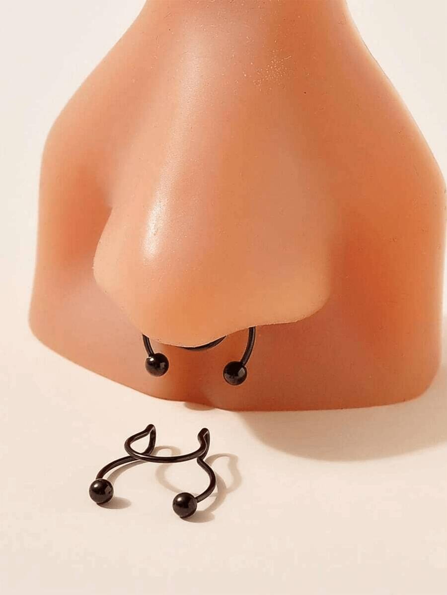 2pcs Stainless Steel Clip-On S - Body Jewelry Septum のレビューと価格