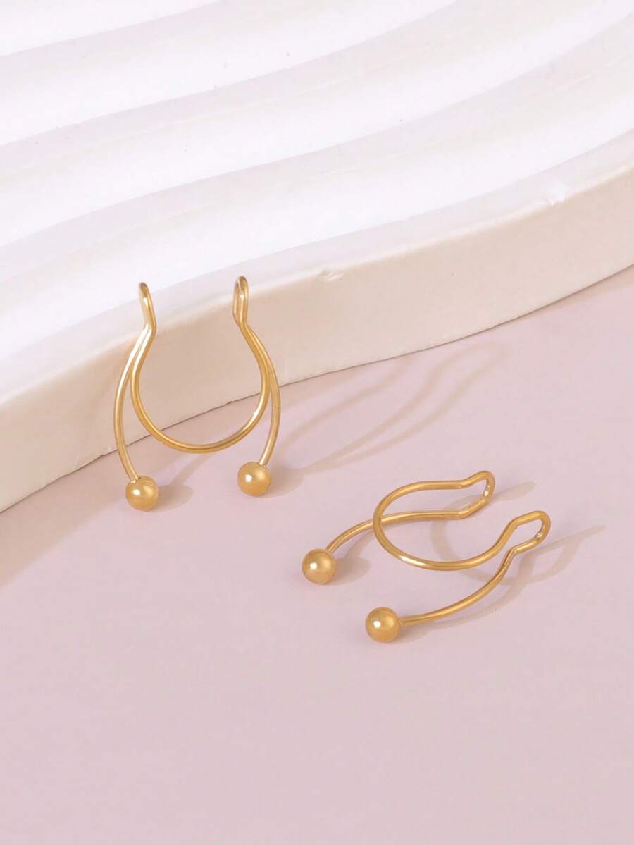 2pcs Stainless Steel Clip-On S - Body Jewelry Septum のレビューと価格