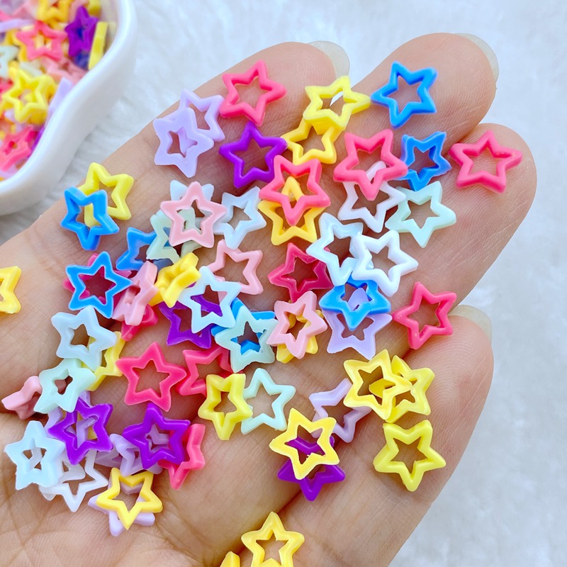 100Pcs New Cute Mini 8mm Macar - Star Flat Back のレビューと価格