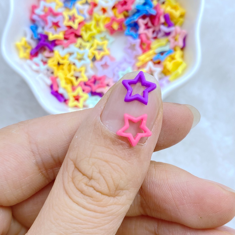 100Pcs New Cute Mini 8mm Macar - Star Flat Back のレビューと価格