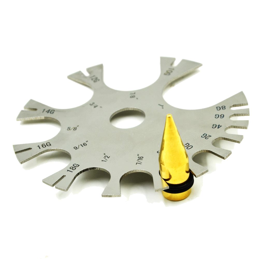 Stainless Steel Gauge Wheel Be - Body Jewelry Measurements のレビューと価格