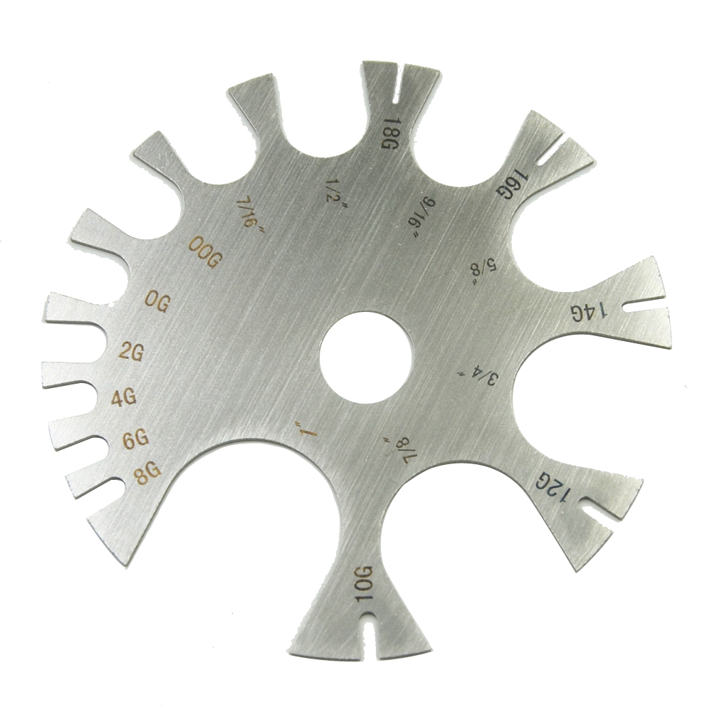Stainless Steel Gauge Wheel Be - Body Jewelry Measurements のレビューと価格
