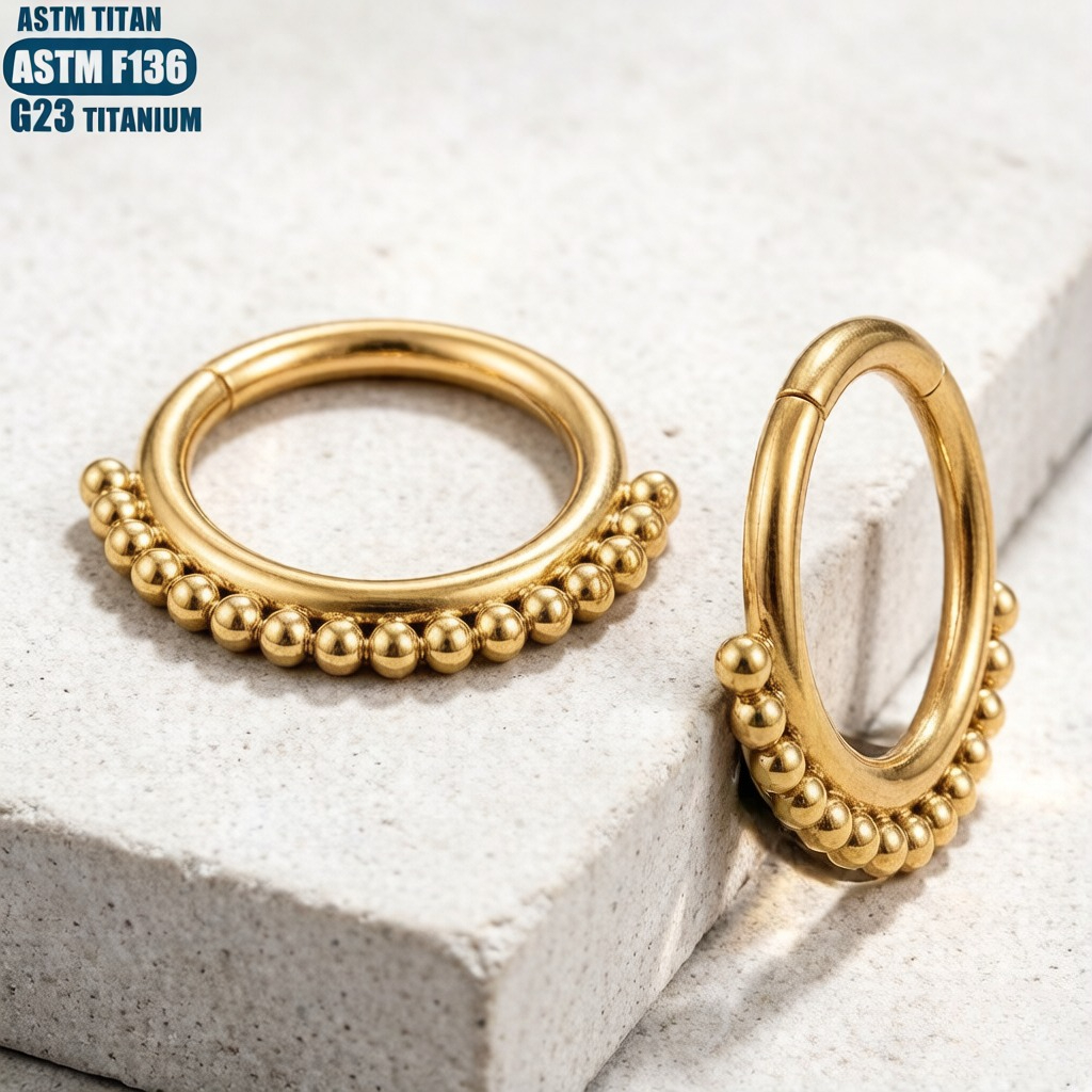 F136 16G Titanium Nose Ring wi - Clicker Ring Seamless のレビューと価格