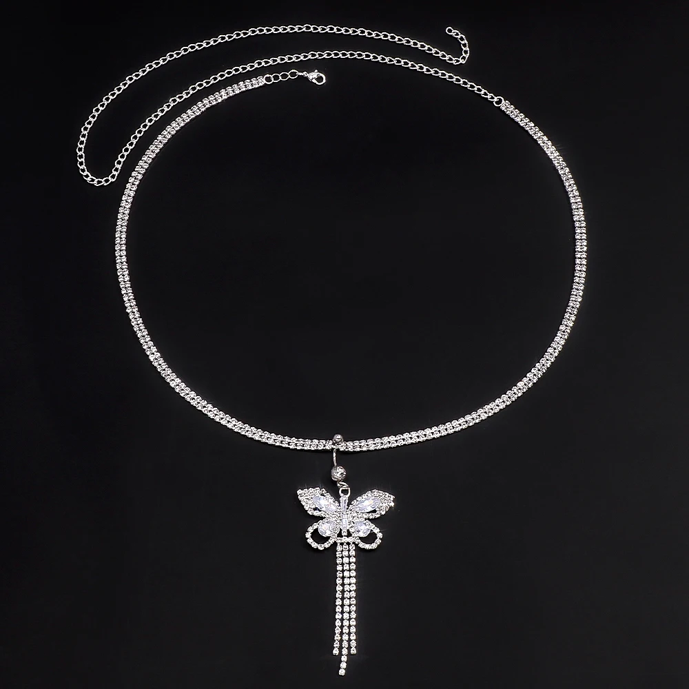 Shiny Rhinestone Butterfly Tas - Body Jewelry And Piercing のレビューと価格