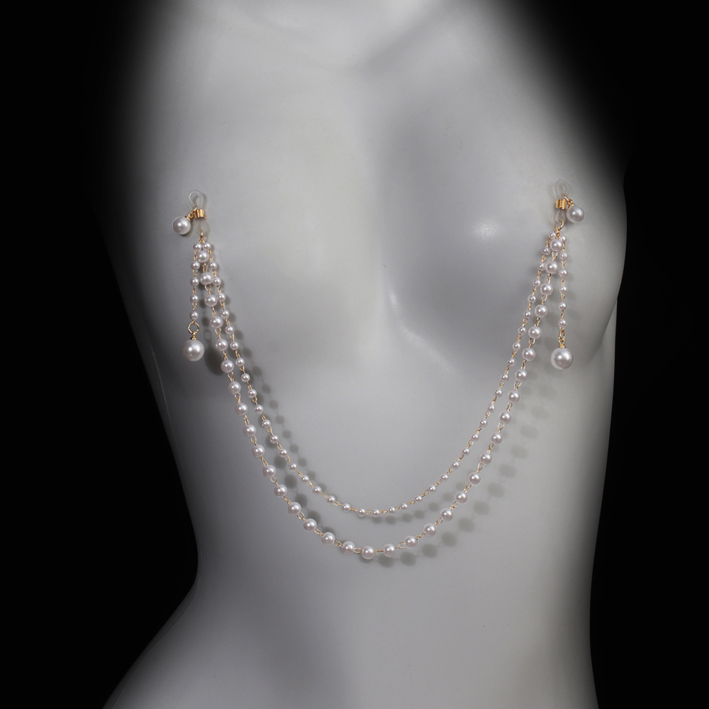 Imitation Pearl Tassel Chest C - Body Jewelry Nipple Chain のレビューと価格