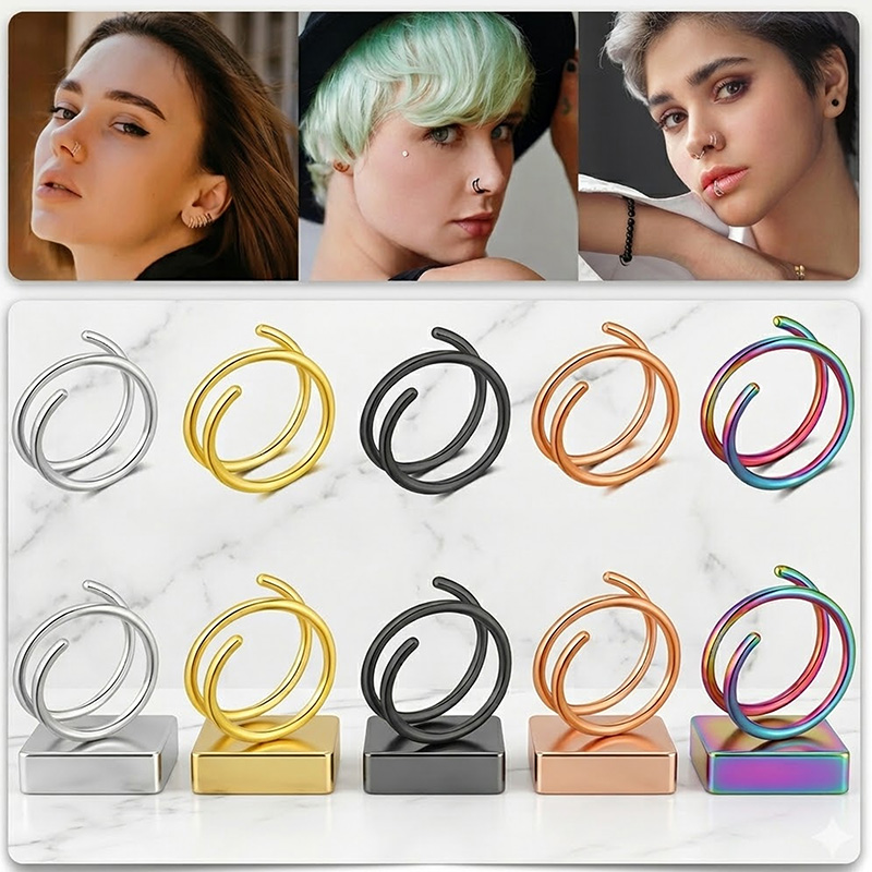 1PC Stainless Steel 316 Double - Body Jewelry Septum のレビューと価格