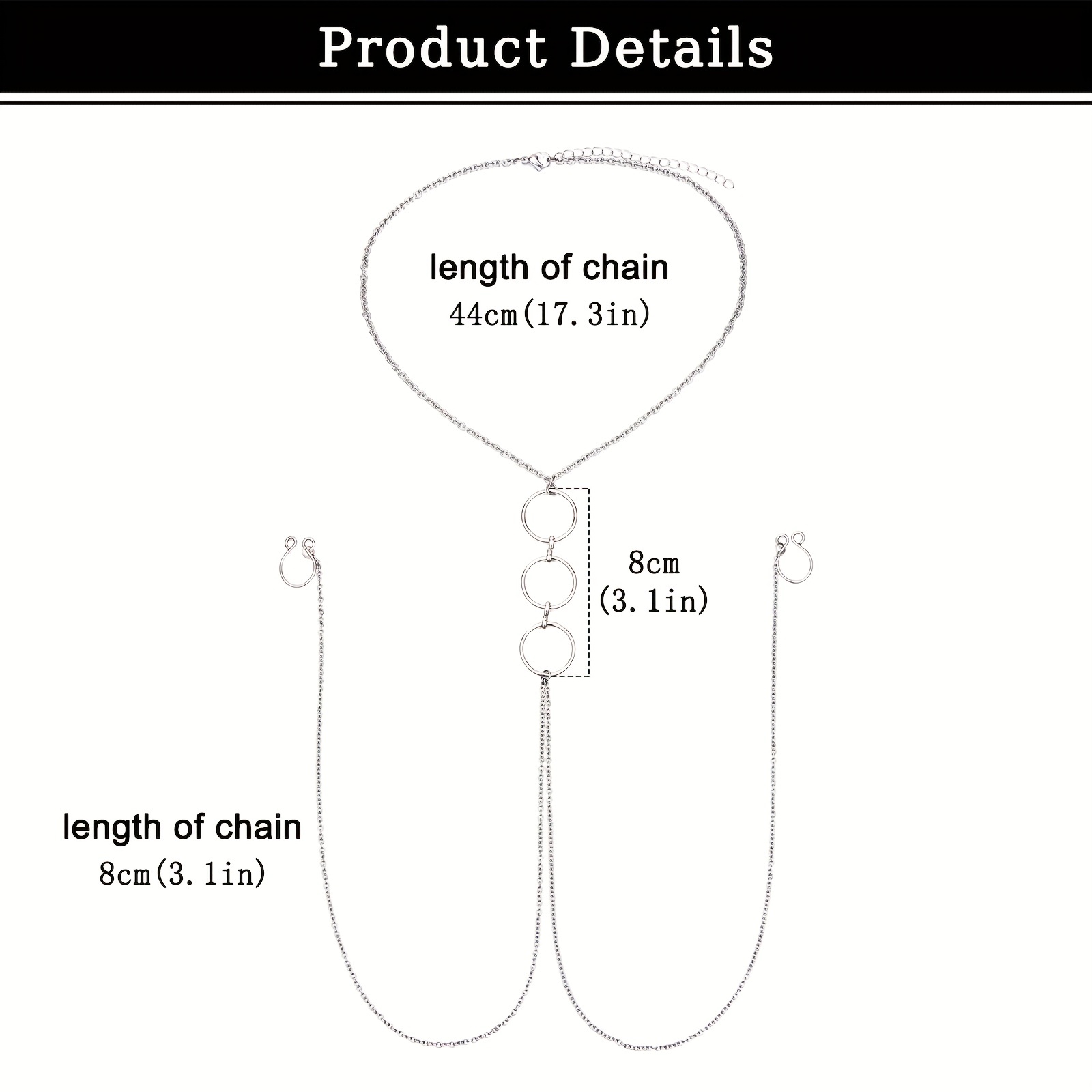 Men's Stainless Steel Fake Nip - Body Jewelry Nipple Chain のレビューと価格