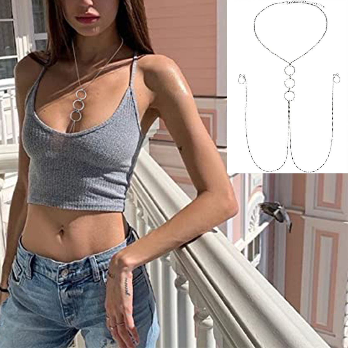 Men's Stainless Steel Fake Nip - Body Jewelry Nipple Chain のレビューと価格