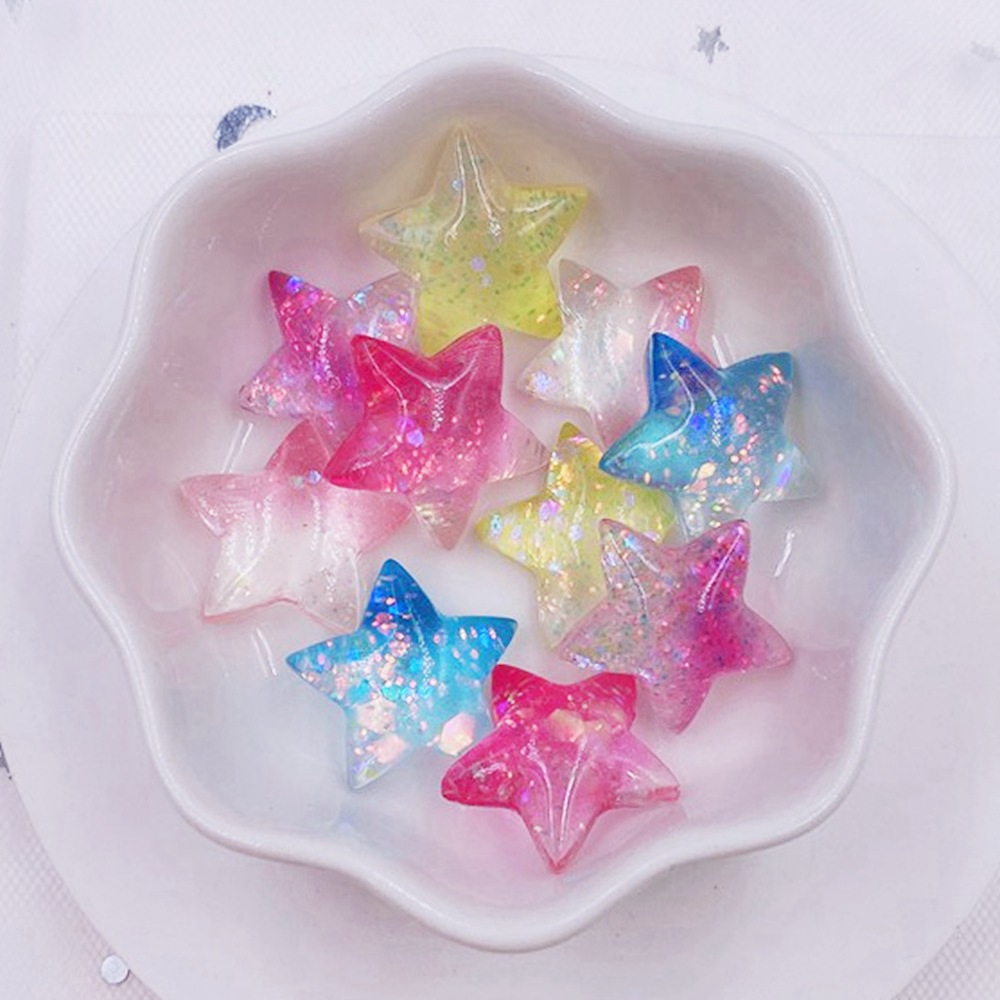 12pcs Resin Colorful Cute Shni - Star Flat Back のレビューと価格