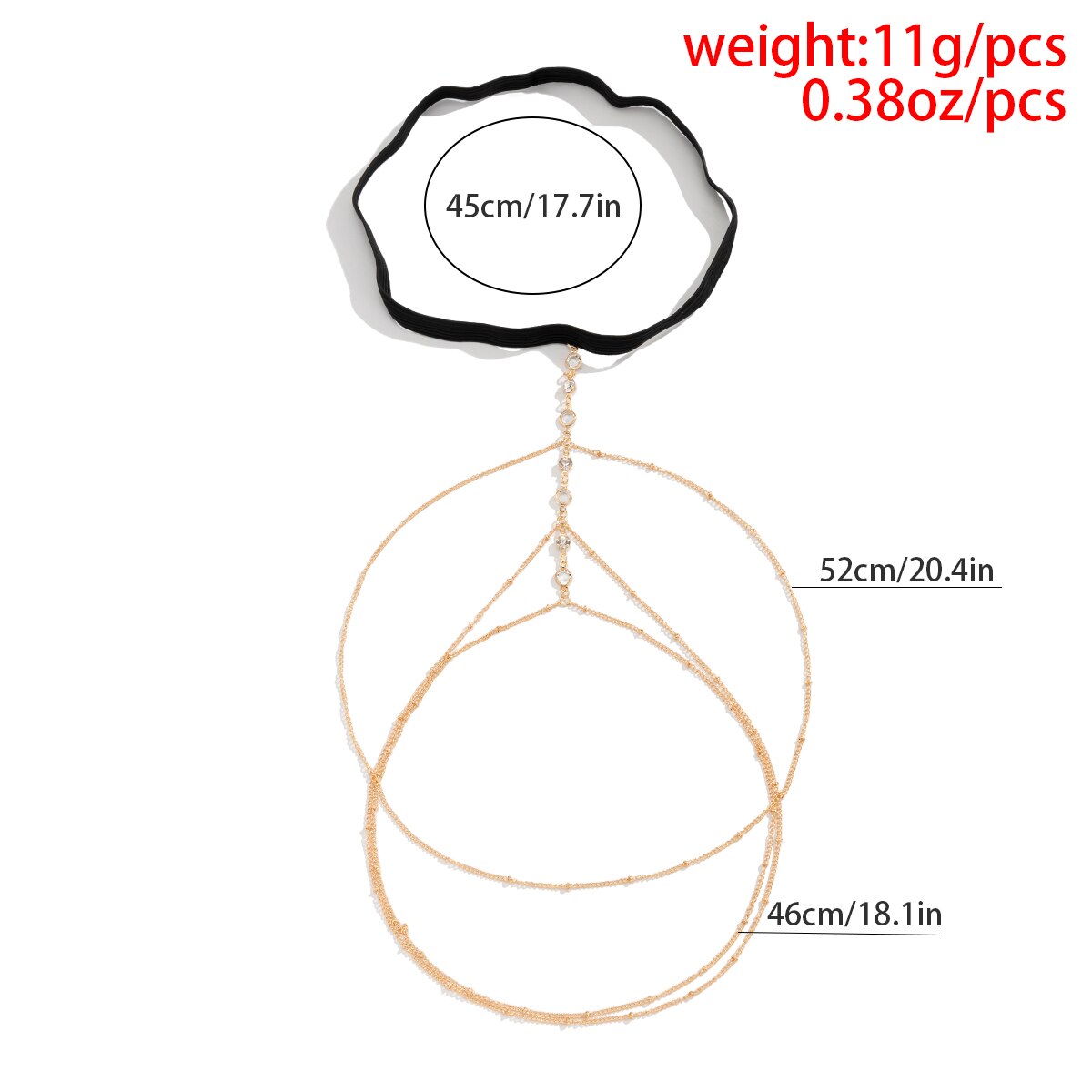 Boho Elastic Band Crystal Leg  - Body Jewelry Leg Chain のレビューと価格