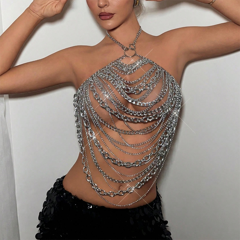 Female Festival Outfit Handmad - Body Jewelry Nipple Chain のレビューと価格
