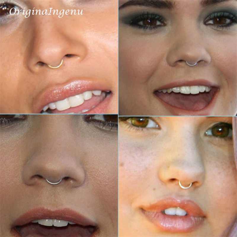 14K Gold Filled Fake Nose Ring - Body Jewelry Septum のレビューと価格