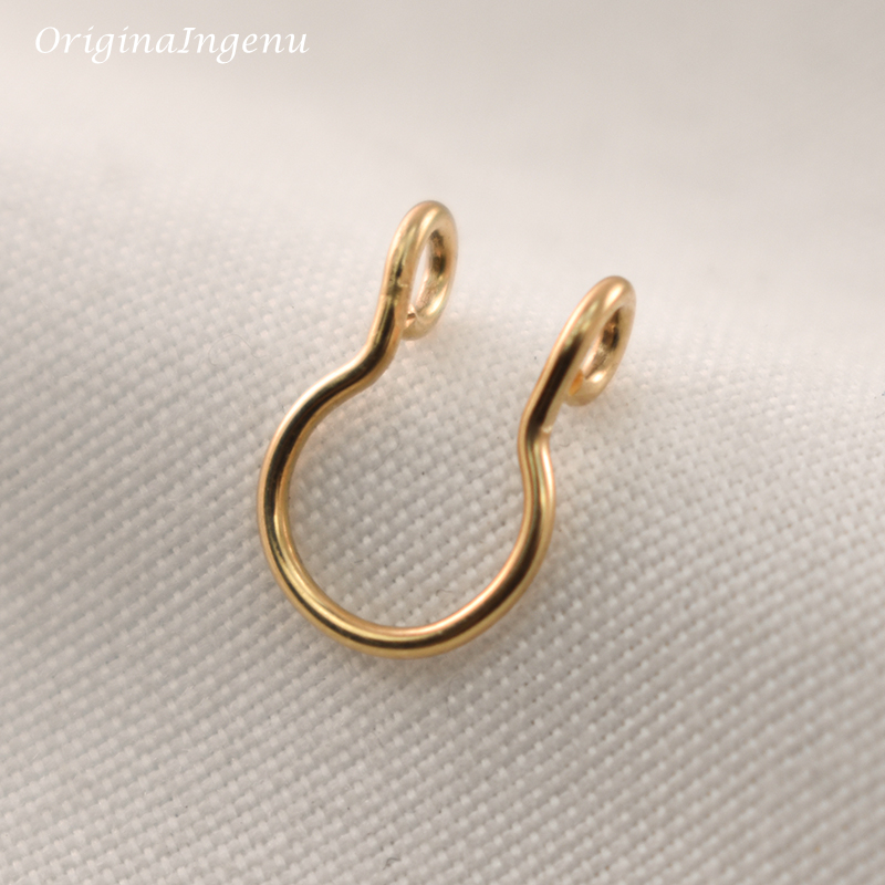 14K Gold Filled Fake Nose Ring - Body Jewelry Septum のレビューと価格