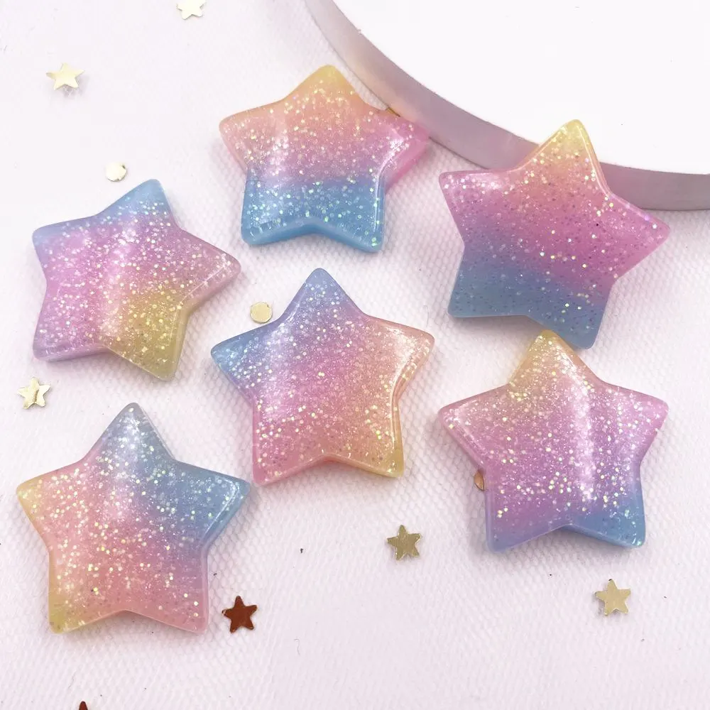 10PCS Glitter Kawaii Resin Col - Star Flat Back のレビューと価格