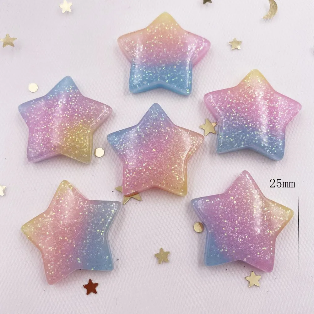 10PCS Glitter Kawaii Resin Col - Star Flat Back のレビューと価格