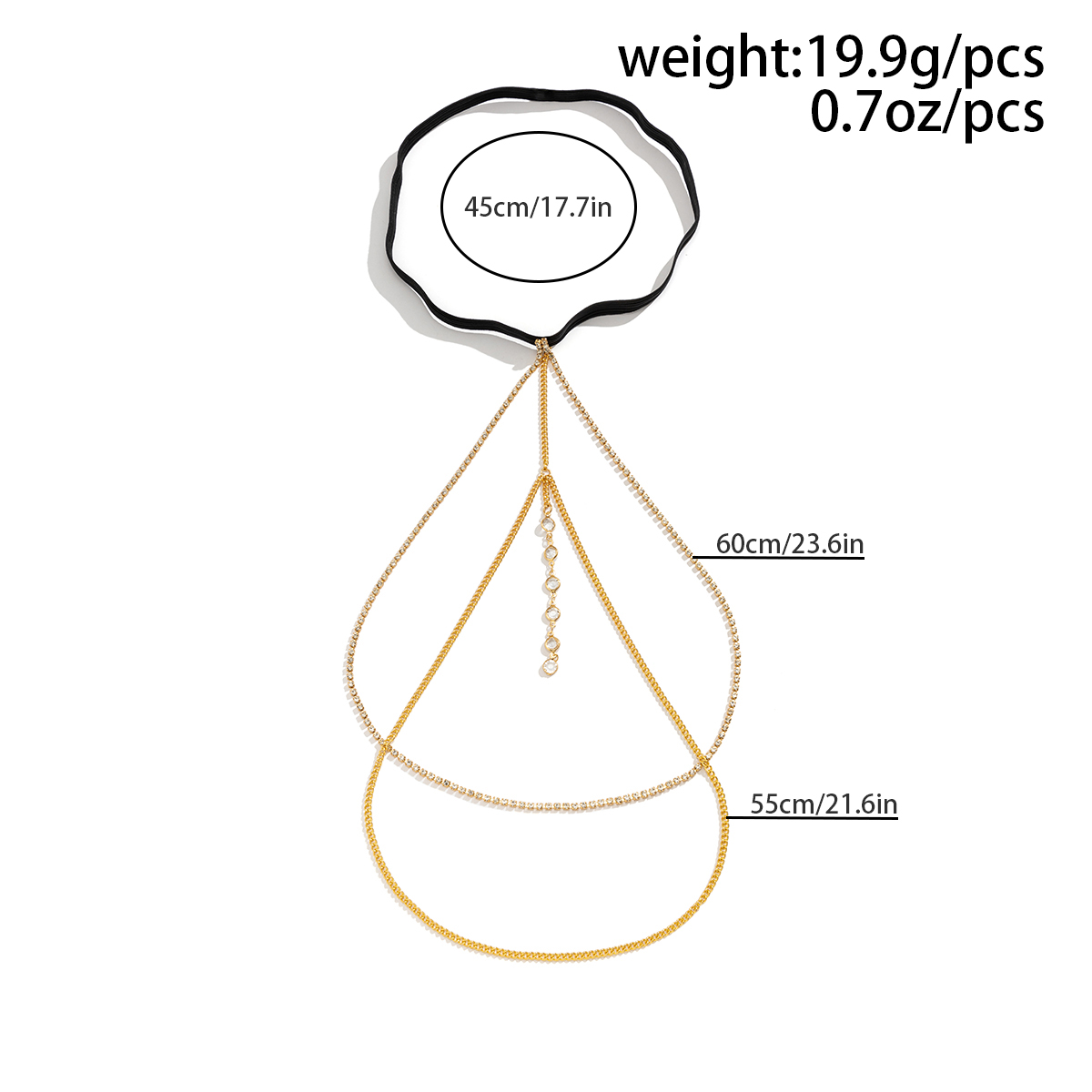 Sexy Shiny Crystal Multilayer  - Body Jewelry Leg Chain のレビューと価格