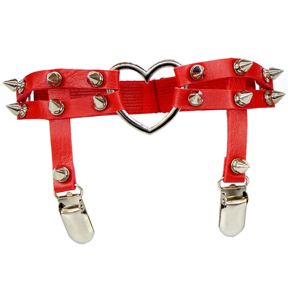 1Pcs Women Punk Goth Heart PU  - Body Jewelry Leg Chain のレビューと価格