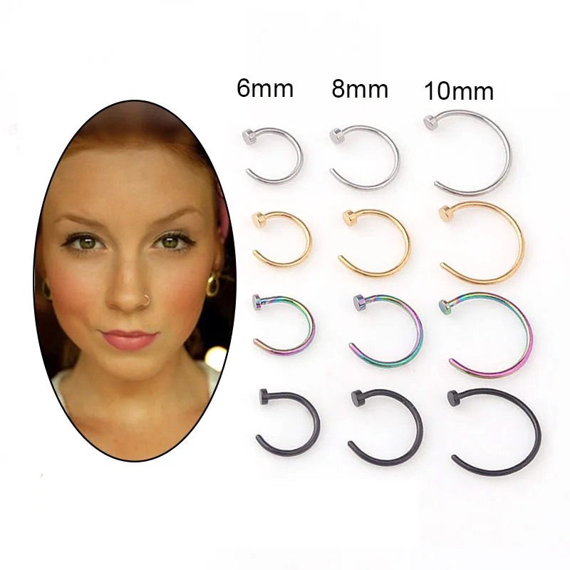 5pcs/lot 20G Nose Ring Hoop, 6 - Body Jewelry Septum のレビューと価格