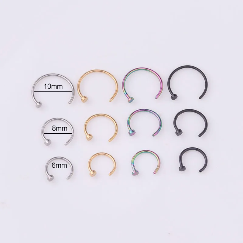 5pcs/lot 20G Nose Ring Hoop, 6 - Body Jewelry Septum のレビューと価格