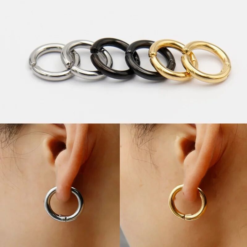 2/6Pcs Fake Huggie Hoop Earrin - Body Jewelry And Piercing のレビューと価格