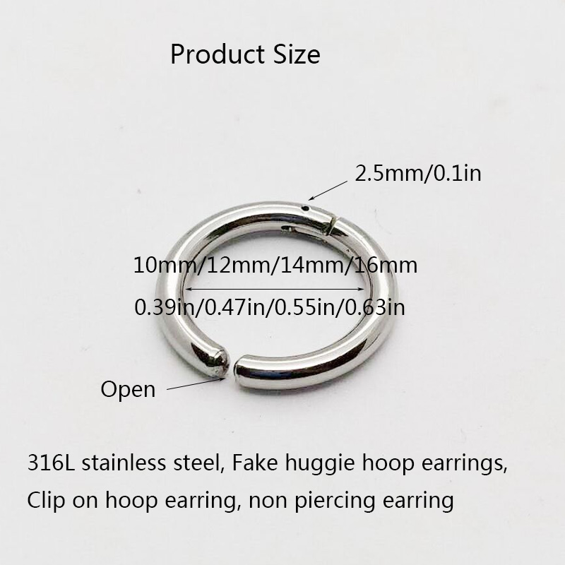 2/6Pcs Fake Huggie Hoop Earrin - Body Jewelry And Piercing のレビューと価格