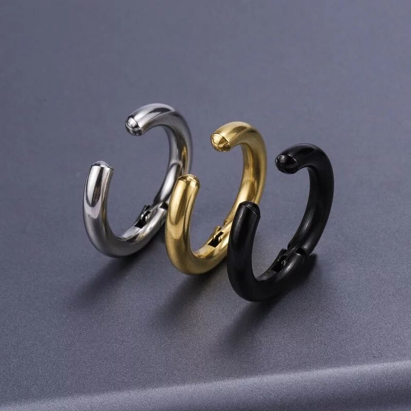 2/6Pcs Fake Huggie Hoop Earrin - Body Jewelry And Piercing のレビューと価格