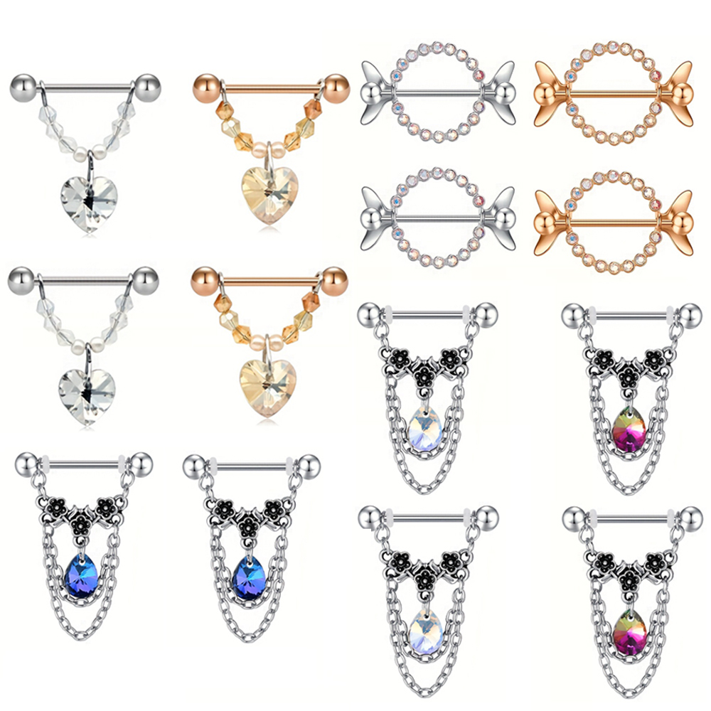 1Pair Trendy Nipple Piercings  - Body Jewelry Nipple Chain のレビューと価格