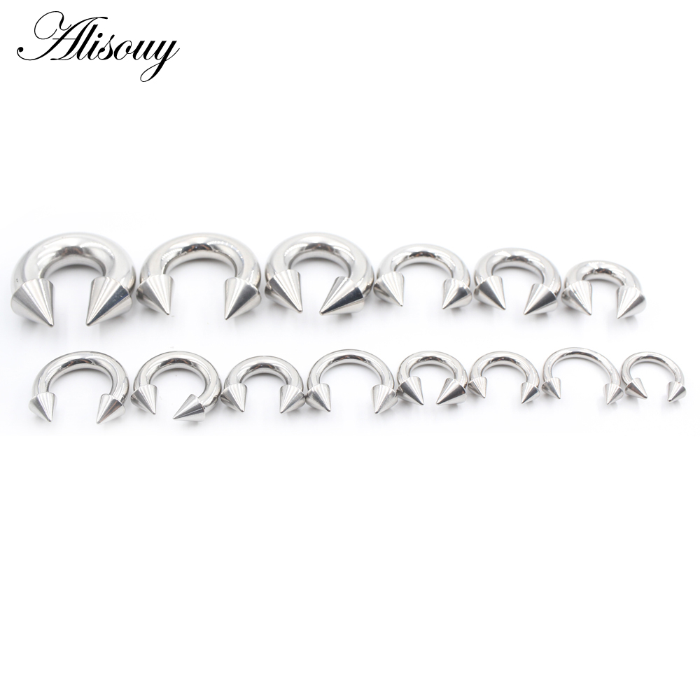 Alisouy 1PC Steel Black Spike  - Body Jewelry Septum のレビューと価格