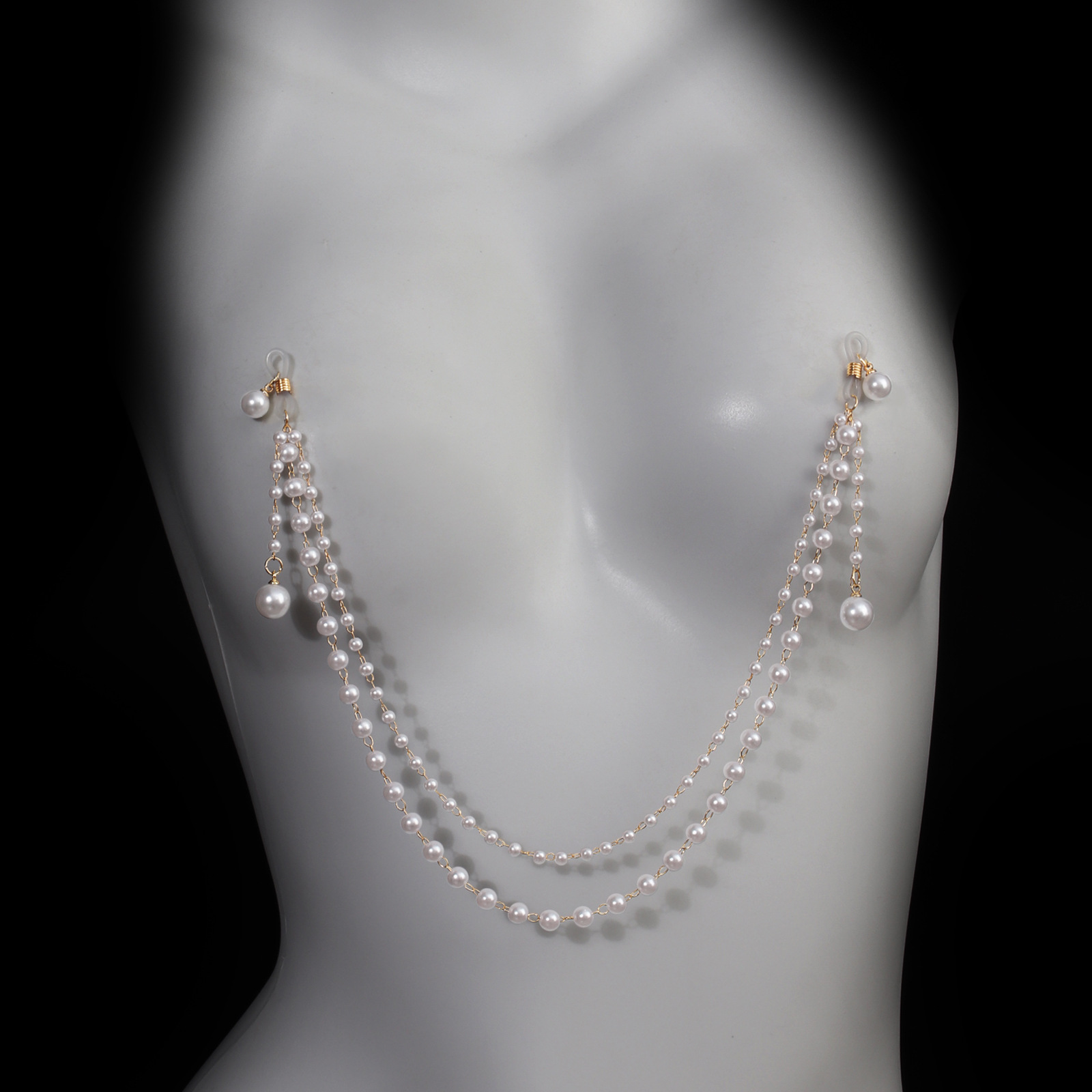 Sexy Non Piercing Pearl Nipple - Body Jewelry Nipple Chain のレビューと価格