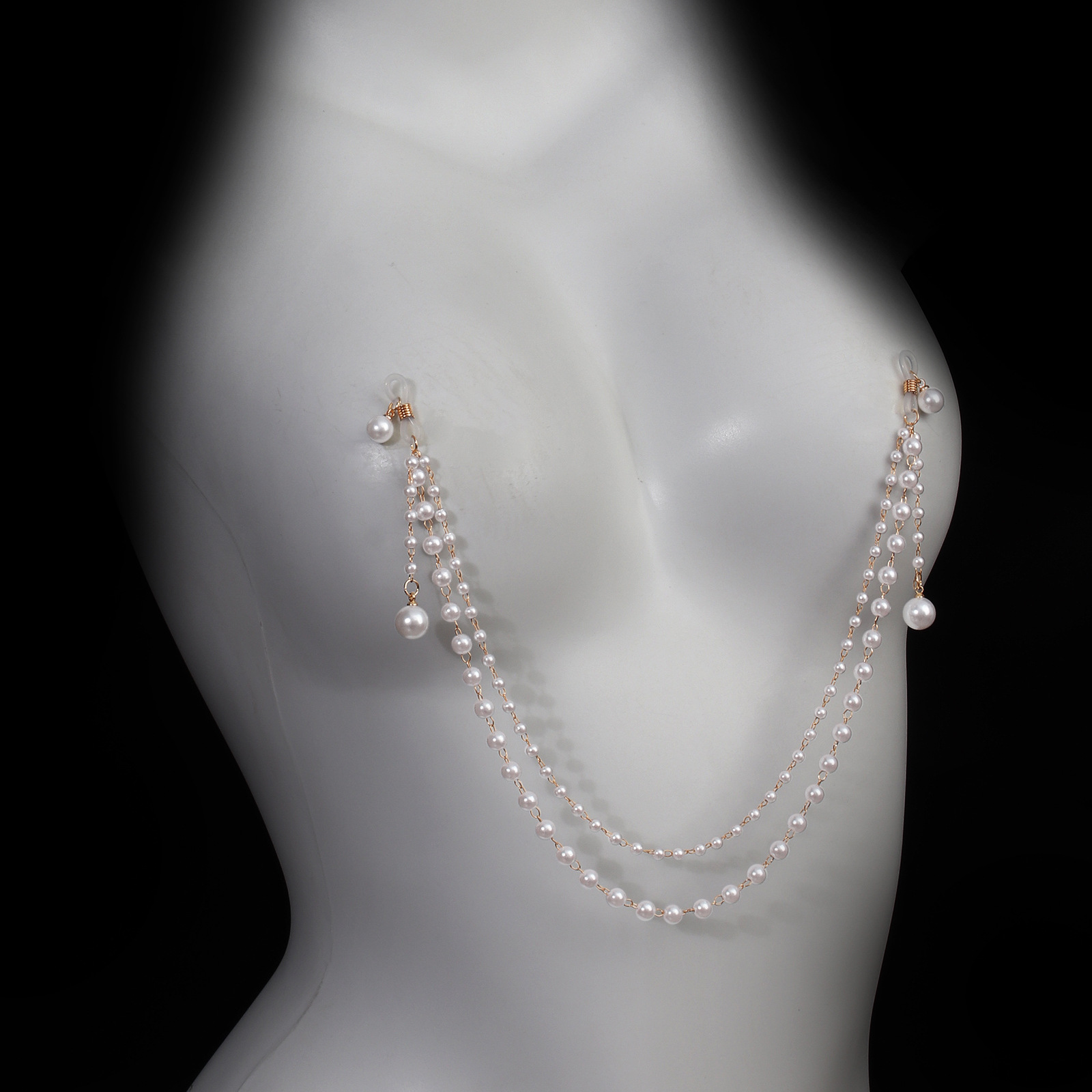 Sexy Non Piercing Pearl Nipple - Body Jewelry Nipple Chain のレビューと価格