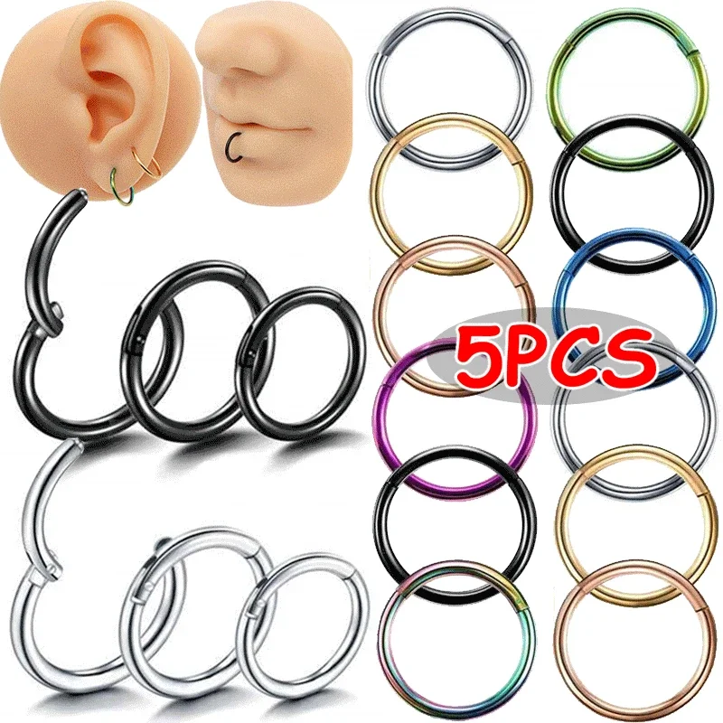 5pc 6/8/10mm Nose Ring Hinged  - Clicker Ring Seamless のレビューと価格