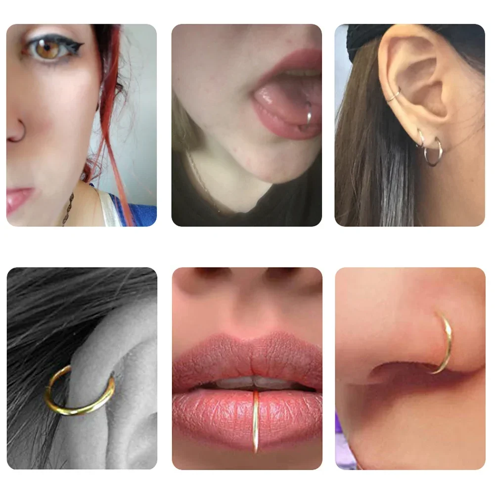5pc 6/8/10mm Nose Ring Hinged  - Clicker Ring Seamless のレビューと価格
