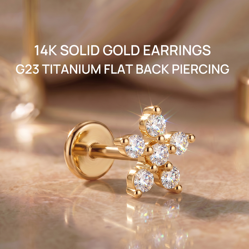 DIeSchein 14K Solid Gold Star  - Star Flat Back のレビューと価格
