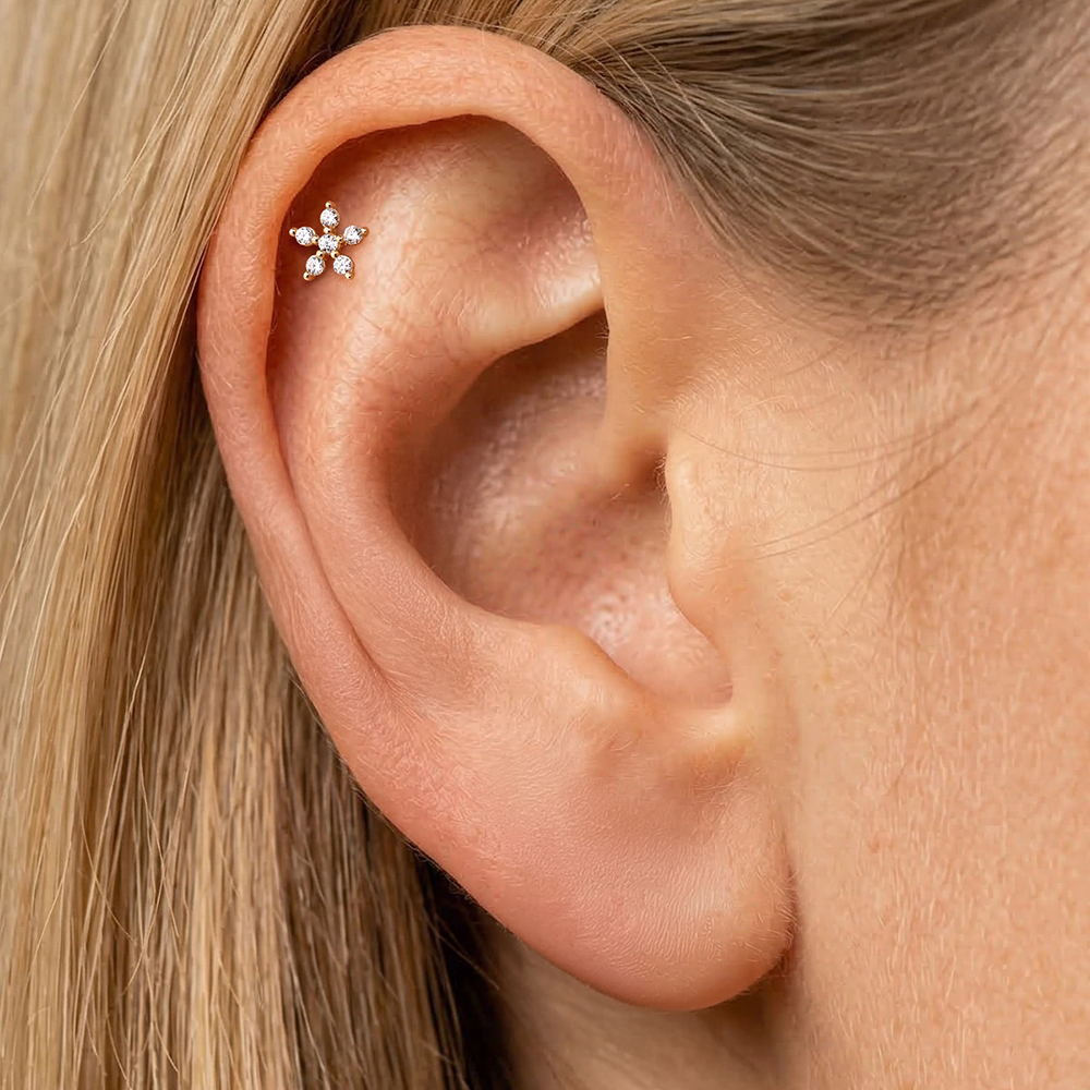 DIeSchein 14K Solid Gold Star  - Star Flat Back のレビューと価格