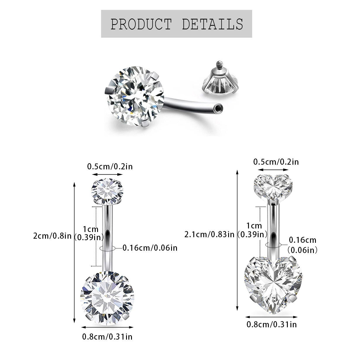 Love Belly Button Rings Double - Body Jewelry And Piercing のレビューと価格
