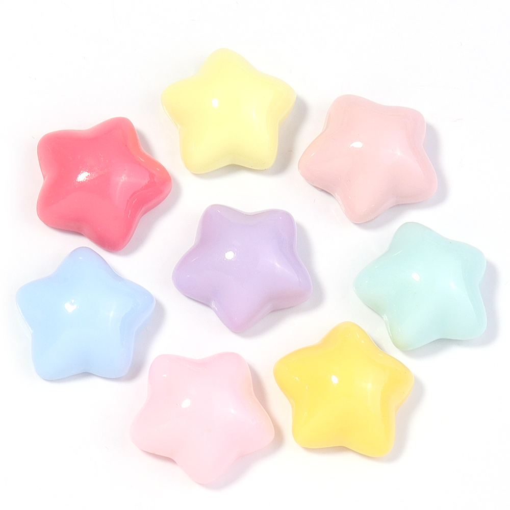 50pcs/lot 16mm Colorful Star R - Star Flat Back のレビューと価格