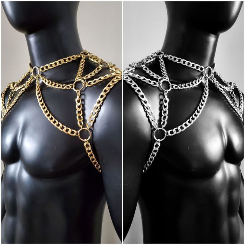 Punk Men Shoulder Body Chain B - Body Jewelry For Men のレビューと価格