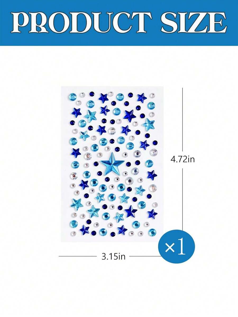 Blue Star And Crystal Face Gem - Body Jewelry And Piercing のレビューと価格