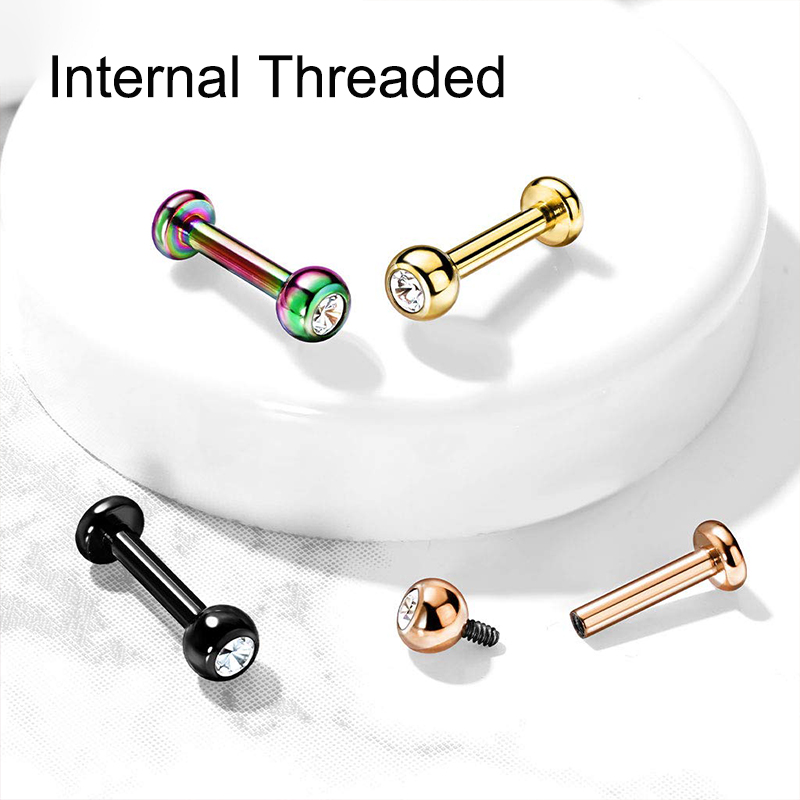 16G Surgical Steel Ball Top CZ - Body Jewelry Septum のレビューと価格