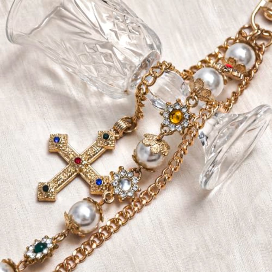 Punk Wallet Chain with Rhinest - Body Jewelry For Men のレビューと価格