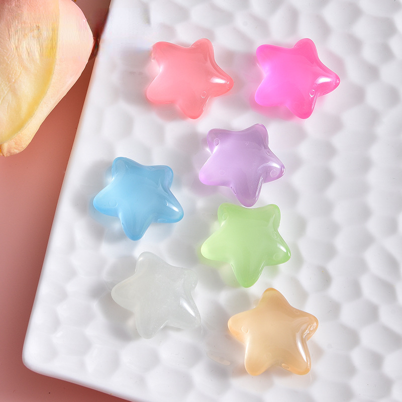 10pcs Fluorescent Five-pointed - Star Flat Back のレビューと価格