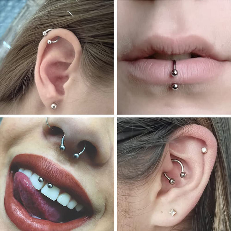 5pcs/lot Stainless Steel 18G H - Body Jewelry Septum のレビューと価格