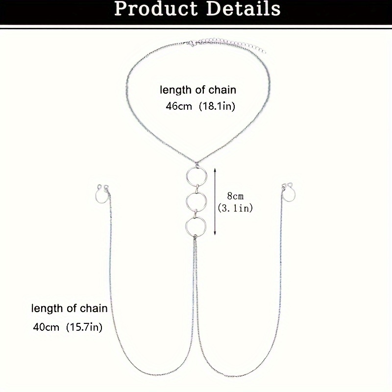 A Silvery Stainless Steel Body - Body Jewelry Nipple Chain のレビューと価格
