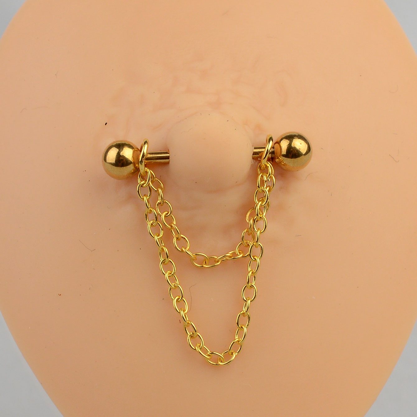 14G Black Punk Nipple Piercing - Body Jewelry Nipple Chain のレビューと価格
