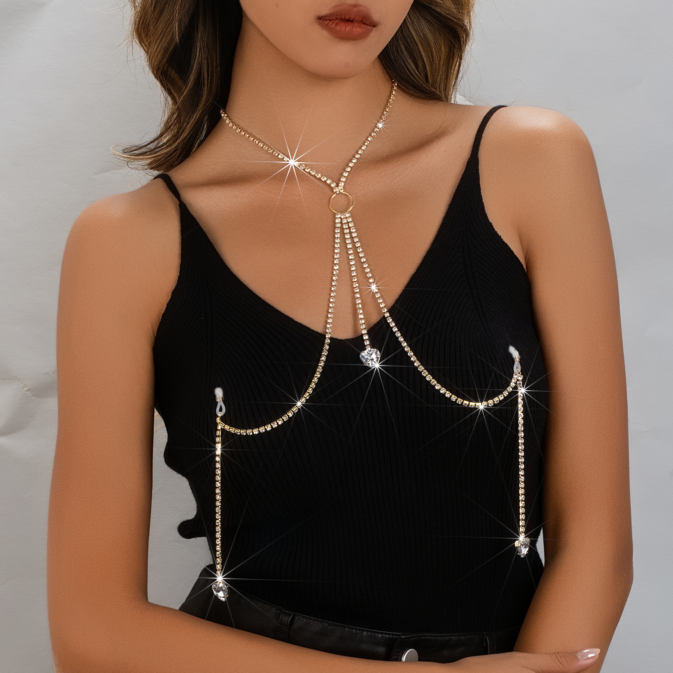 Sexy Fashion M Shape Body Chai - Body Jewelry Nipple Chain のレビューと価格