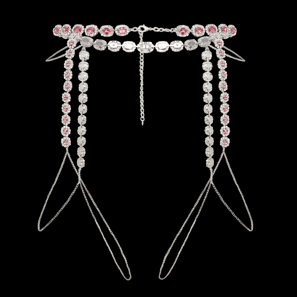 Stonefans Round Pink Thigh Cha - Body Jewelry Leg Chain のレビューと価格